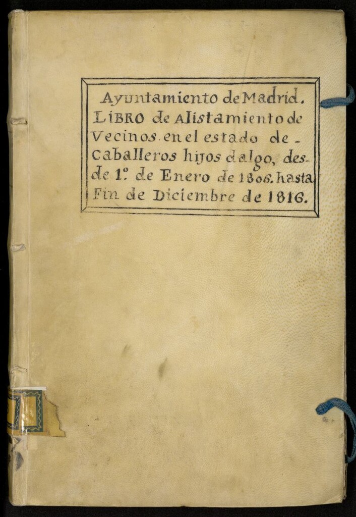 Miniatura de Hidalguías: Libro de alistamiento de vecinos en el estado noble (Caballeros Hijosdalgo)