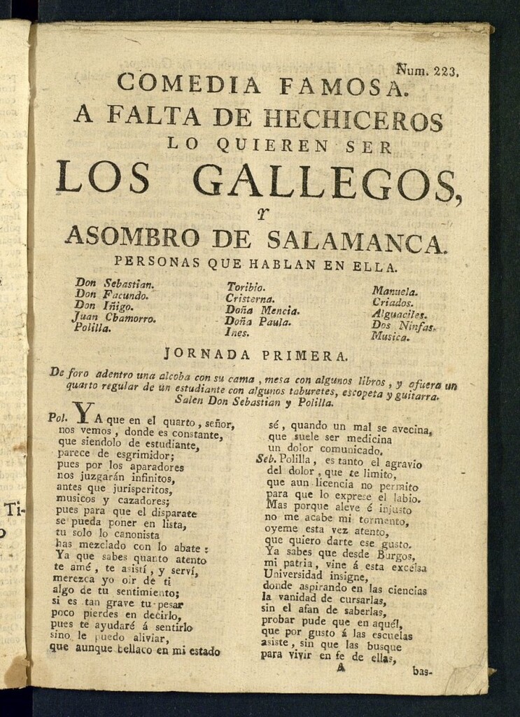 Miniatura de Comedia famosa, A falta de hechiceros lo quieren ser los gallegos y asombro de Salamanca
