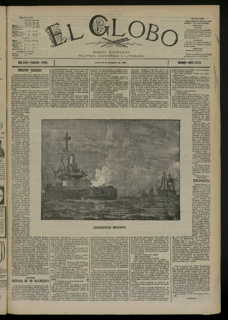 Miniatura de El Globo : diario ilustrado del 26 de diciembre de 1892, nº 6258
