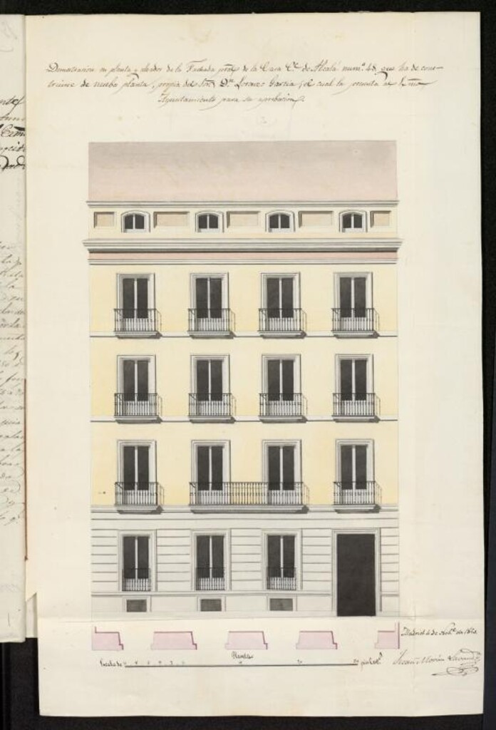 Miniatura de Licencia concedida a Don Lorenzo García para edificar en la calle Alcalá, 48