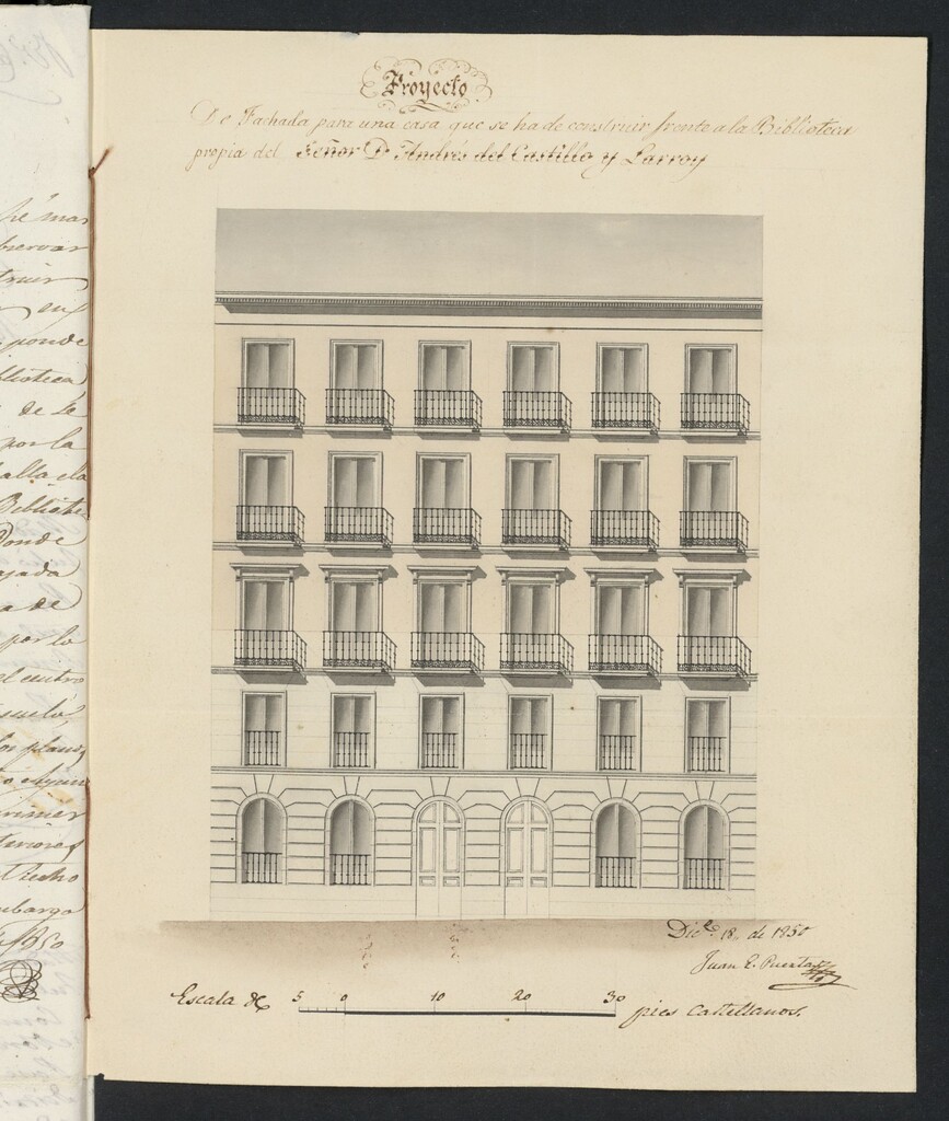 Miniatura de Licencia concedida a Don Eugenio Pascual Hidalgo para construir una casa en la calle Biblioteca