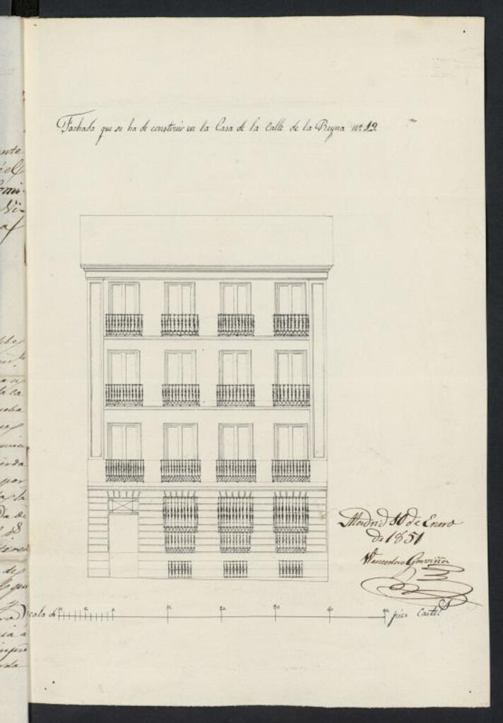 Miniatura de Licencia concedida a Don Juan Manuel Gómez para reedificar una casa en la calle de la Reina, 19