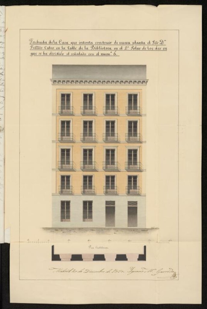 Miniatura de Licencia concedida a Don Francisco Calvo para edificar una casa en calle Biblioteca