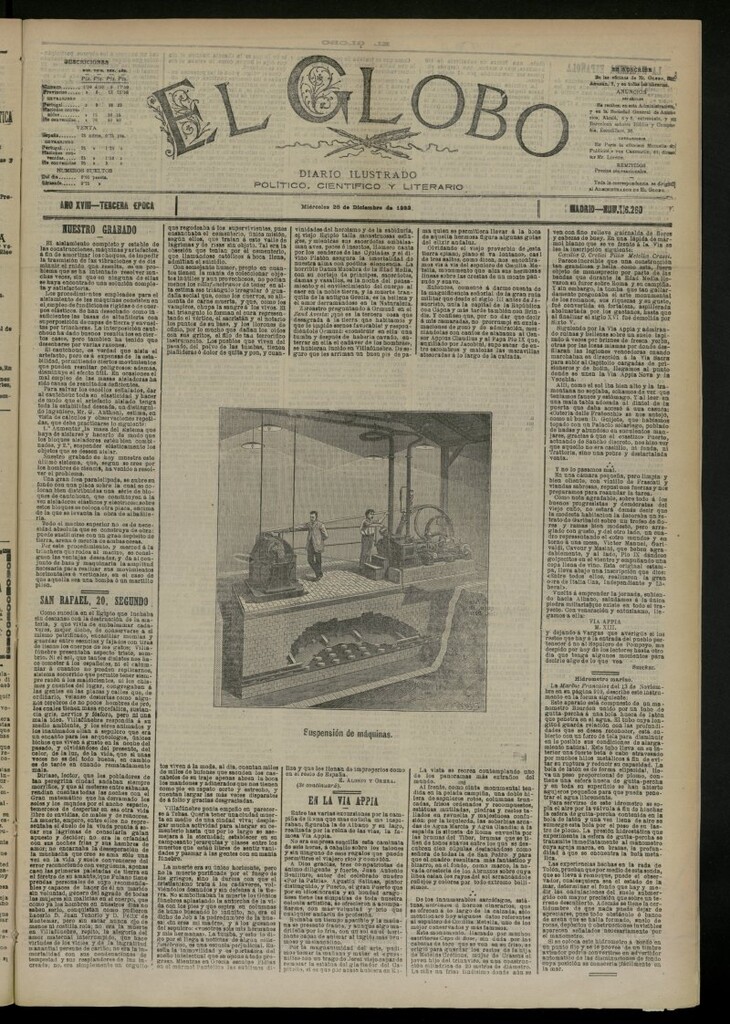 Miniatura de El Globo : diario ilustrado del 28 de diciembre de 1892, nº 6260