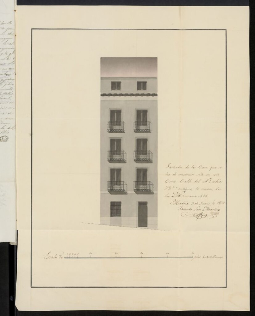 Miniatura de Licencia concedida a Don Eugenio Mata y a Don José Rodríguez Soto para edificar en la calle del Rubio, 10