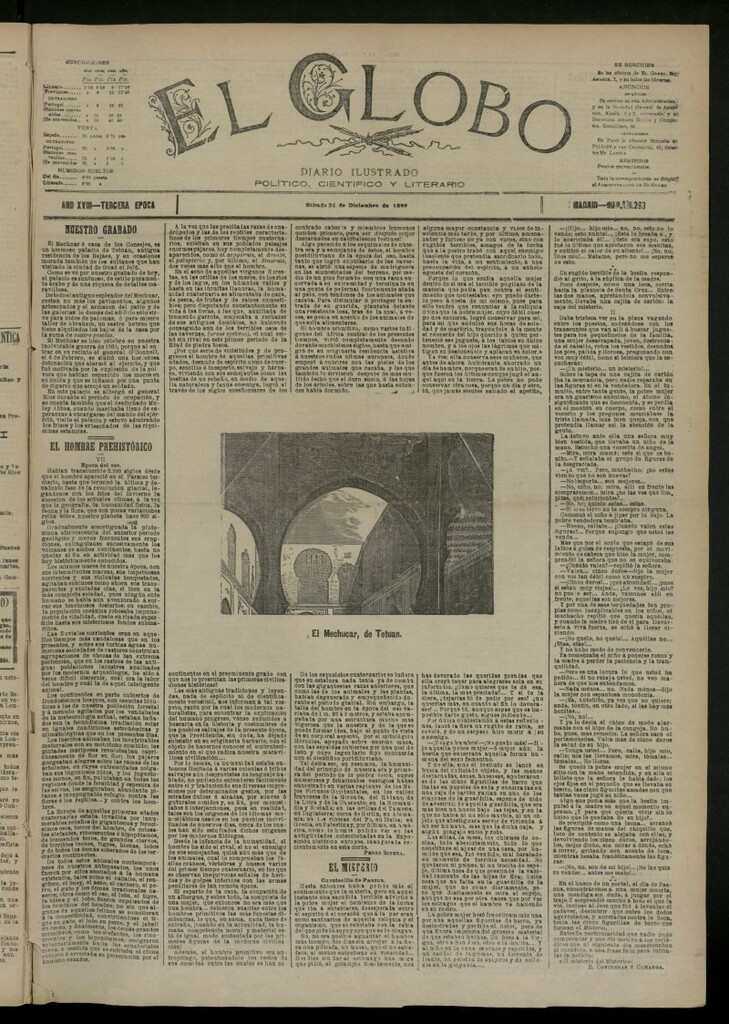 Miniatura de El Globo : diario ilustrado del 31 de diciembre de 1892, nº 6263
