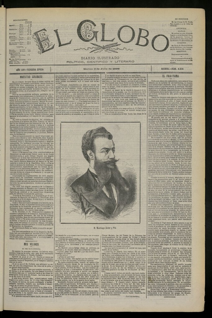 Miniatura de El Globo : diario ilustrado del 3 de julio de 1888, nº 4626