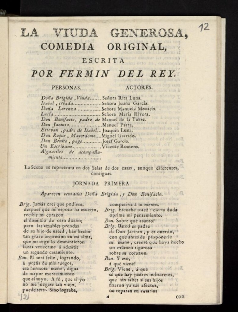 Miniatura de La viuda generosa