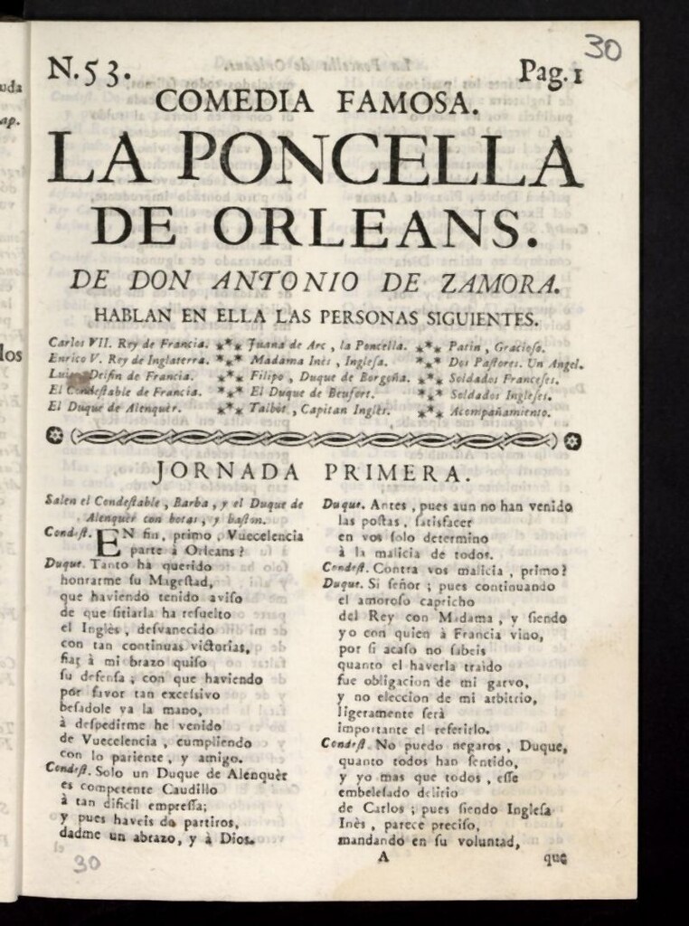 Miniatura de La doncella de Orleans