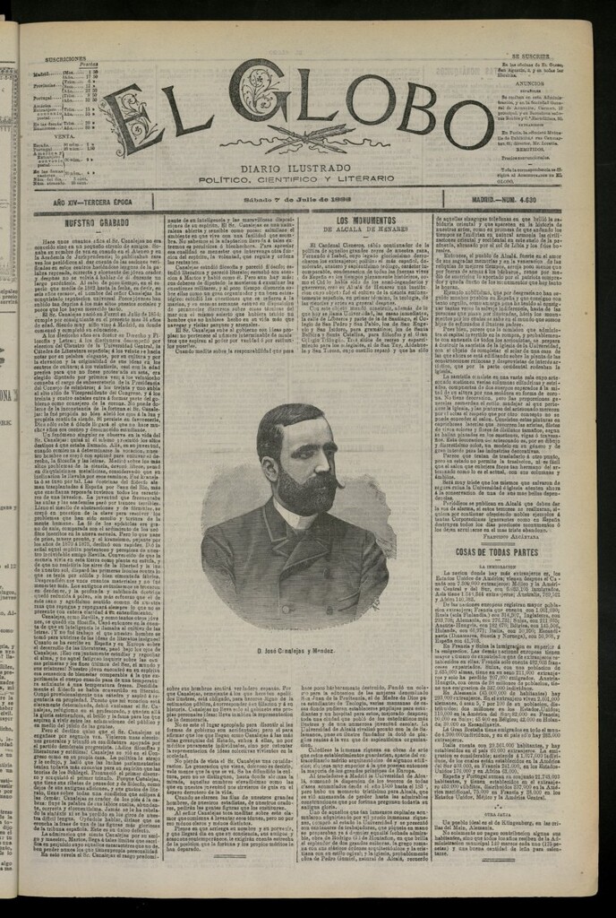Miniatura de El Globo : diario ilustrado del 7 de julio de 1888, nº 4630