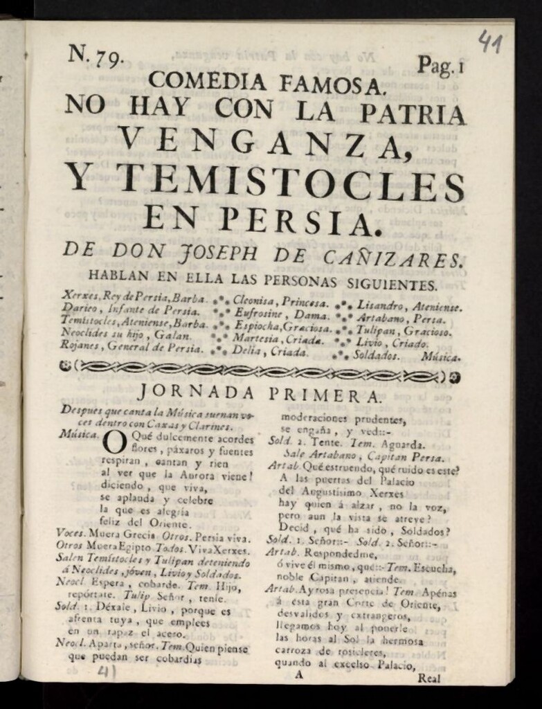Miniatura de No hay con la patria venganza y Temístocles en Persia