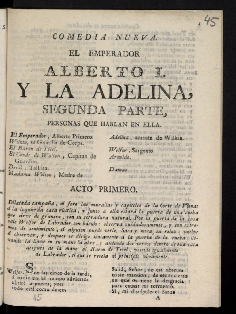 Miniatura de El emperador Alberto I y la Adelina. segunda parte