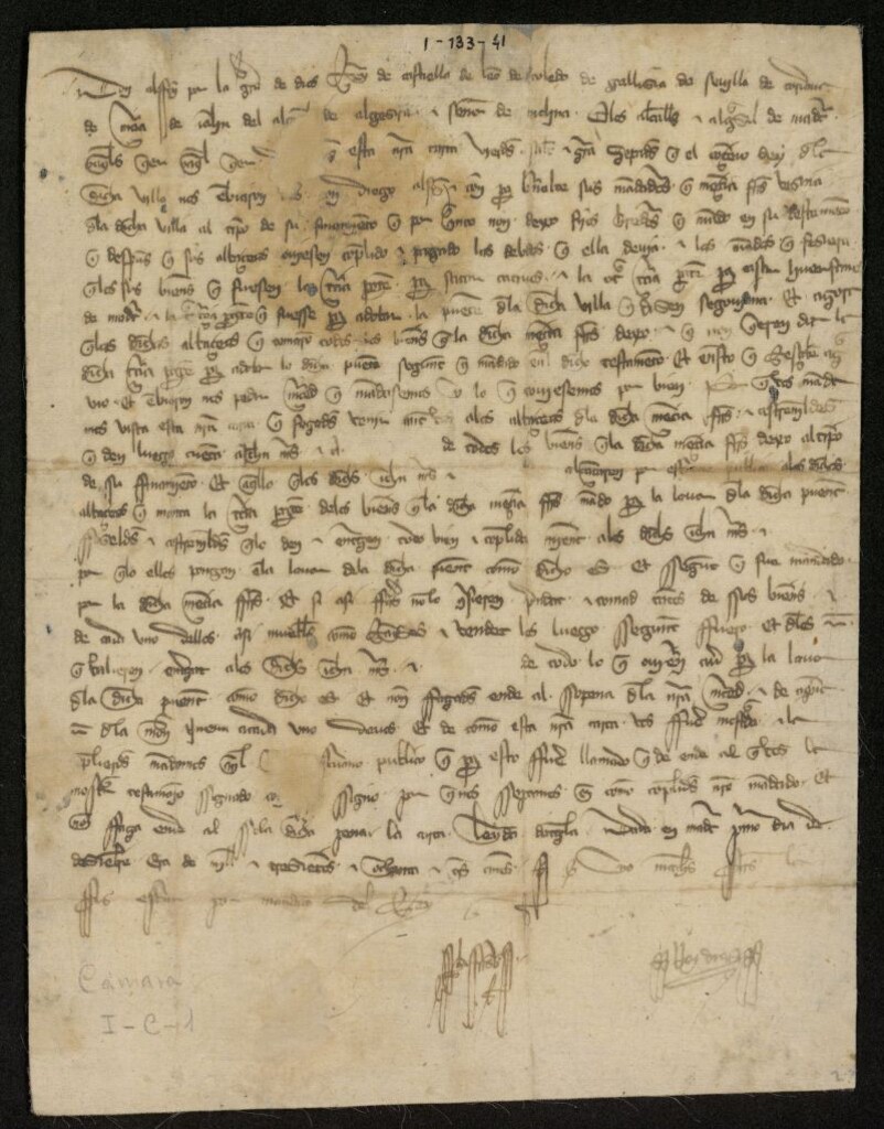 Miniatura de Provisión de Alfonso XI ordenando se haga efectiva la donación que en su testamento hizo a Madrid doña Mencia Fernández para obras en el puente de Segovia