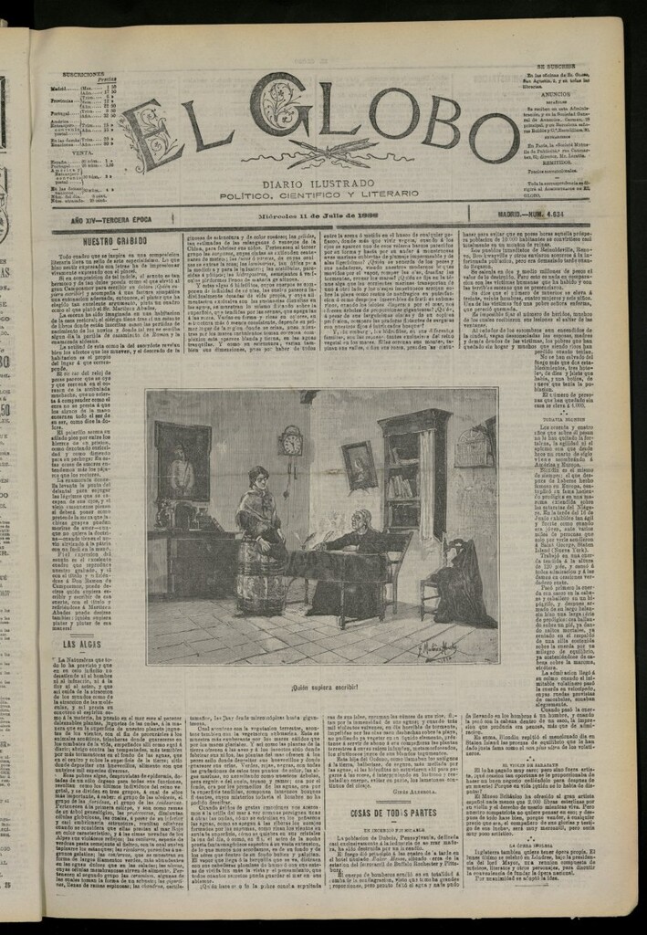 Miniatura de El Globo : diario ilustrado del 11 de julio de 1888, nº 4634