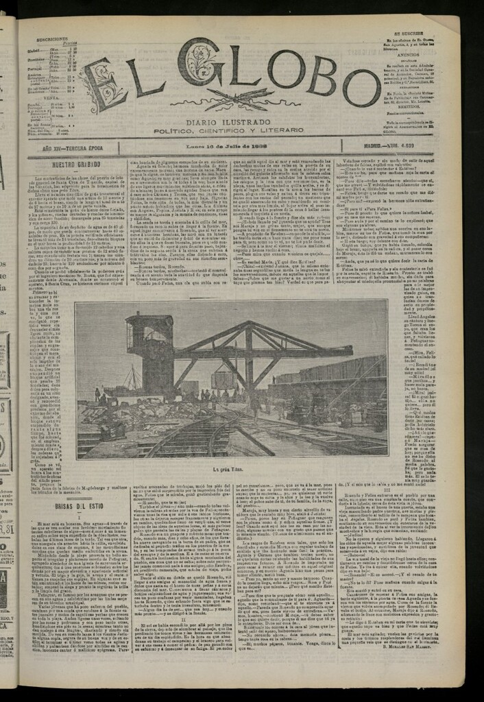 Miniatura de El Globo : diario ilustrado del 16 de julio de 1888, nº 4639