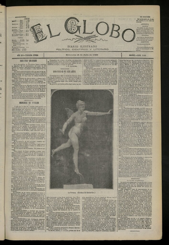 Miniatura de El Globo : diario ilustrado del 18 de julio de 1888, nº 4641