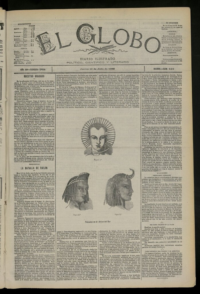 Miniatura de El Globo : diario ilustrado del 19 de julio de 1888, nº 4642