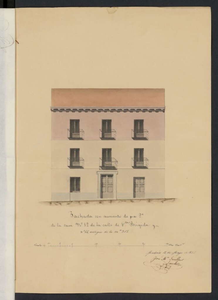 Miniatura de Licencia concedida a Don Santiago Rodríguez para levantar segundo piso en su casa de la calle de Santa Brígida, 12
