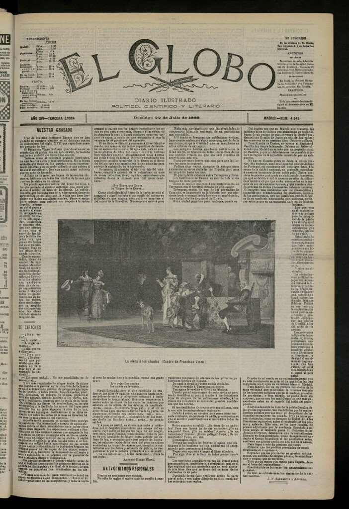 Miniatura de El Globo : diario ilustrado del 22 de julio de 1888, nº 4645