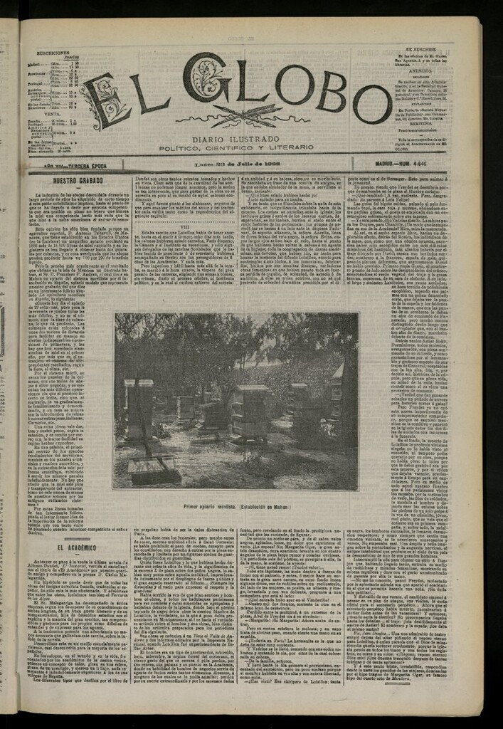 Miniatura de El Globo : diario ilustrado del 23 de julio de 1888, nº 4646