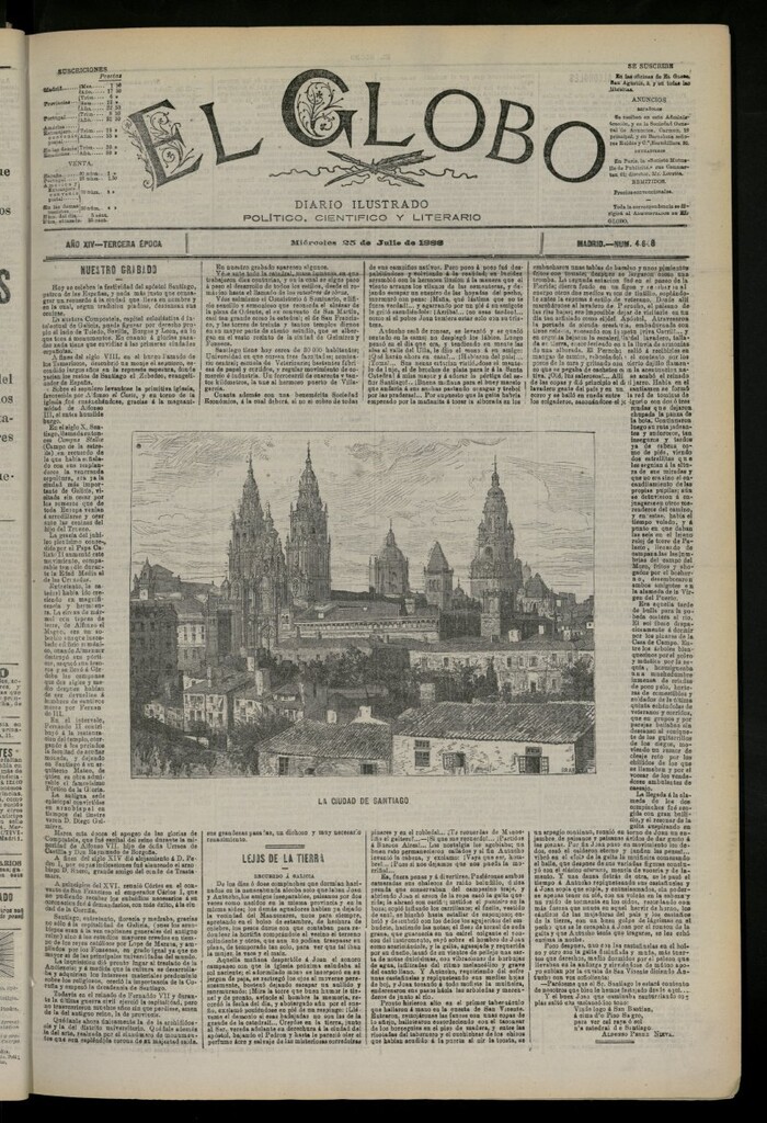 Miniatura de El Globo : diario ilustrado del 25 de julio de 1888, nº 4648