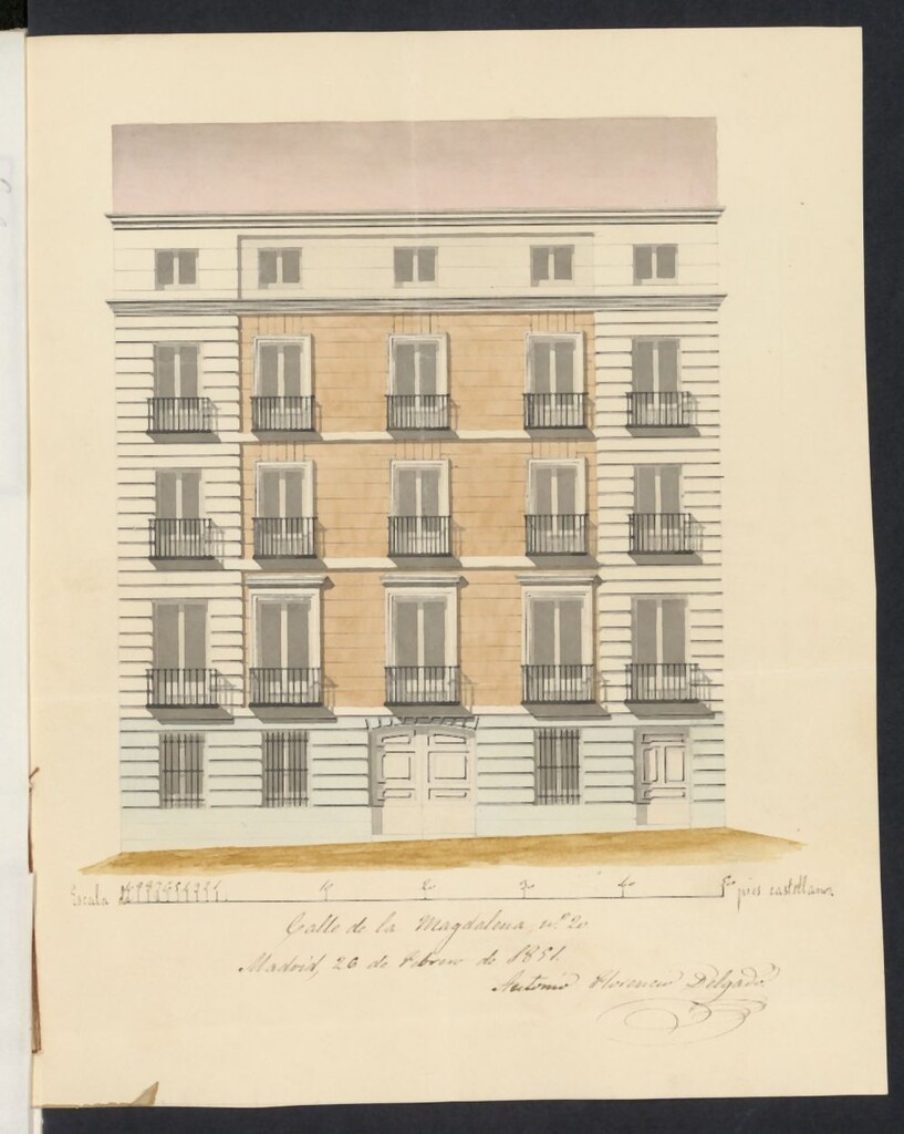 Miniatura de Licencia concedida a Doña María del Rosario Parada, para levantar dos pisos más en su casa de la calle de la Magdalena, 20