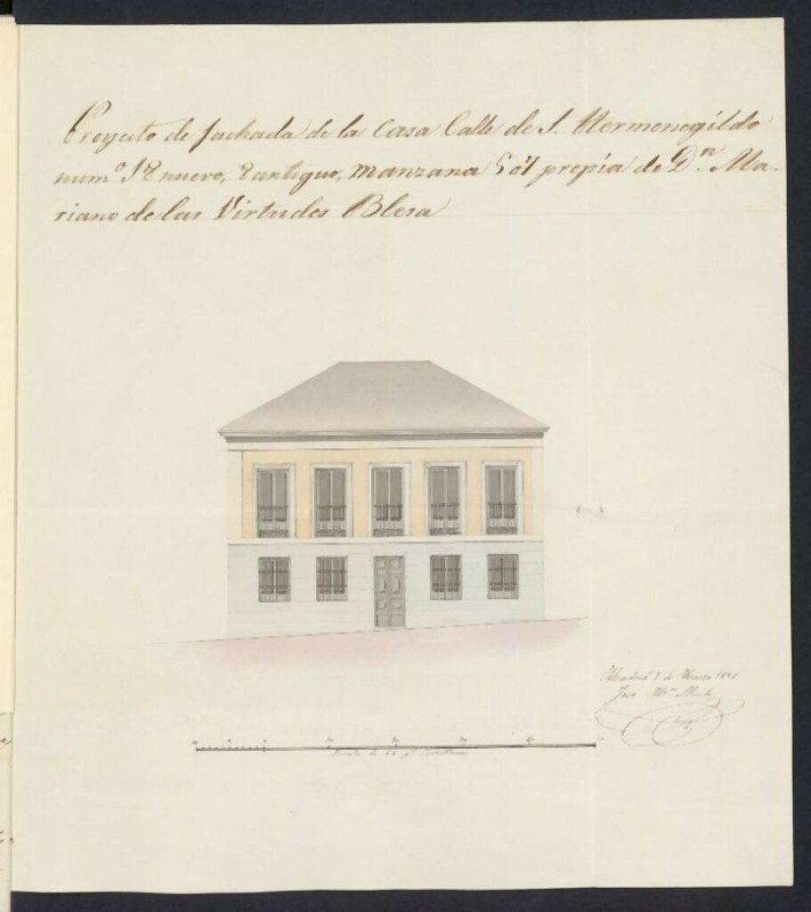 Miniatura de Licencia concedida a Don Mariano de las Virtudes Blesa para arreglar las tapias bajas de la casa y corral de la calle de San Dimas, 18 y 20; y la fachada de San Hermenegildo, 18