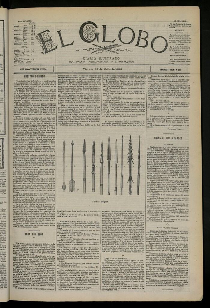 Miniatura de El Globo : diario ilustrado del 27 de julio de 1888, nº 4650