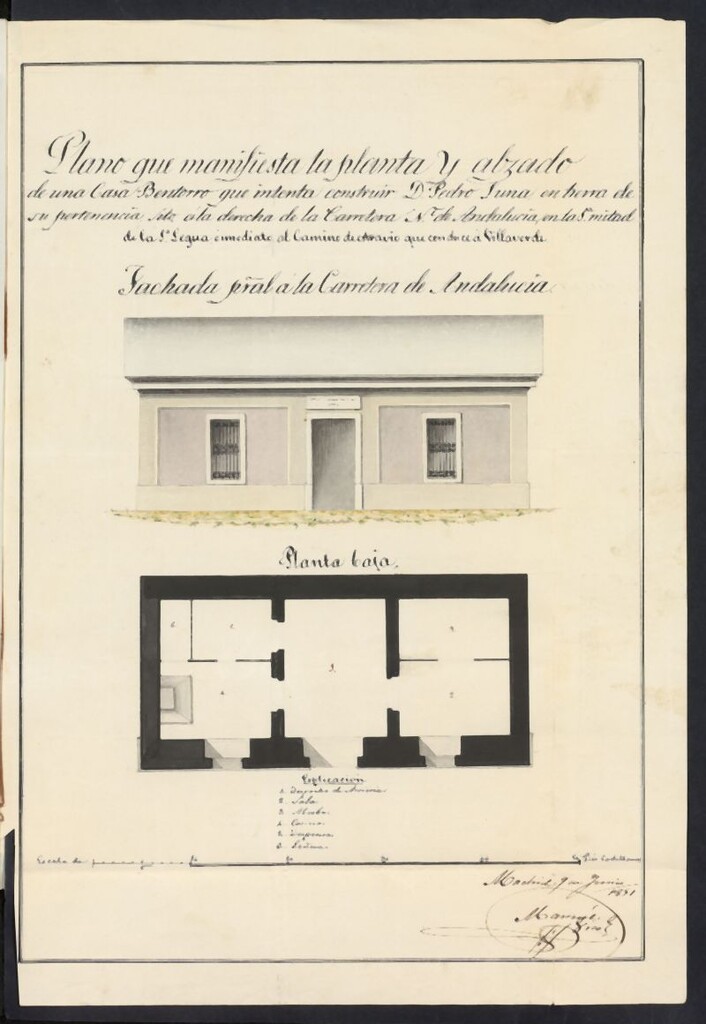 Miniatura de Licencia solicitada por parte de Don Pedro Martínez Luna para la construcción de una casa ventorrillo en el Camino de Aranjuez