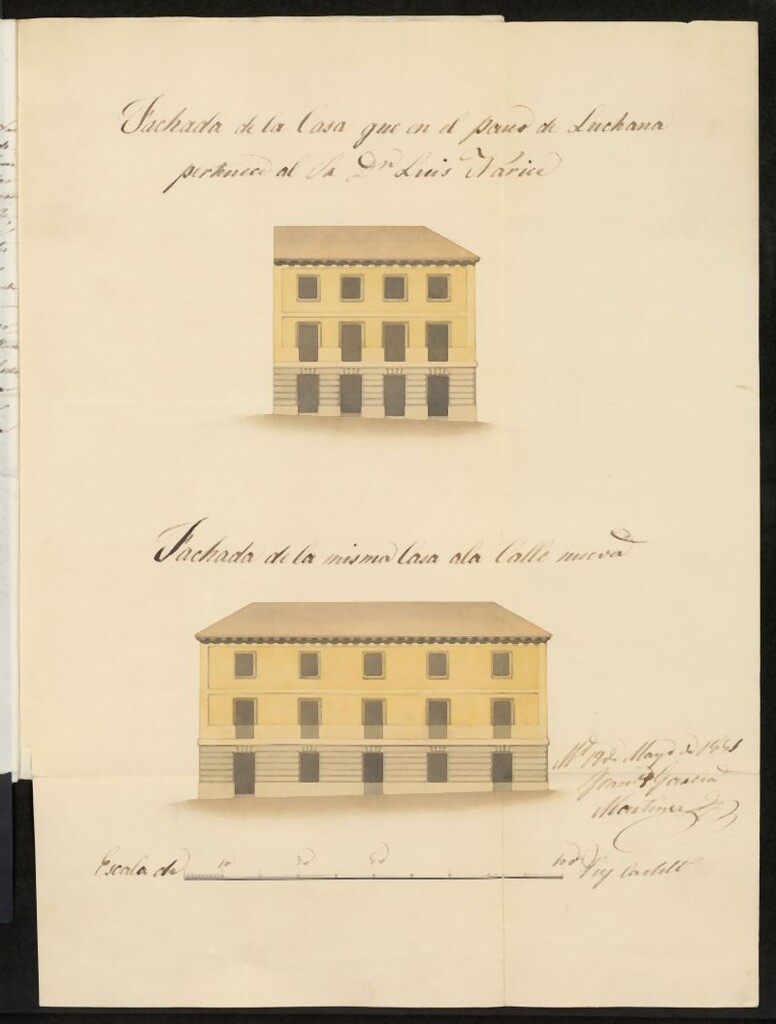 Miniatura de Licencia concedida a Don Luis Navice para construir una casa en Chamberí, a la derecha del Paseo de Luchana