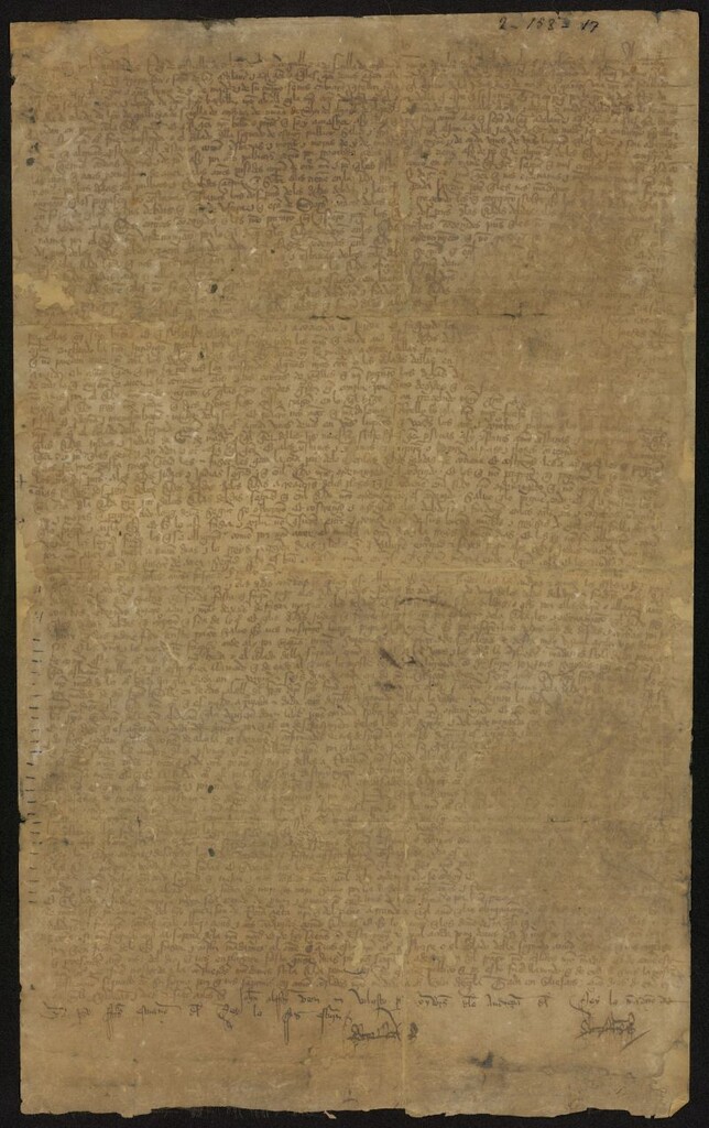 Miniatura de Provisión de Enrique II dejando en suspenso el cumplimiento de otra de 26 de octubre de 1378, por la que se obliga a los cristianos y moros de Madrid a pagar dos terceras partes de sus deudas a los acreedores judíos
