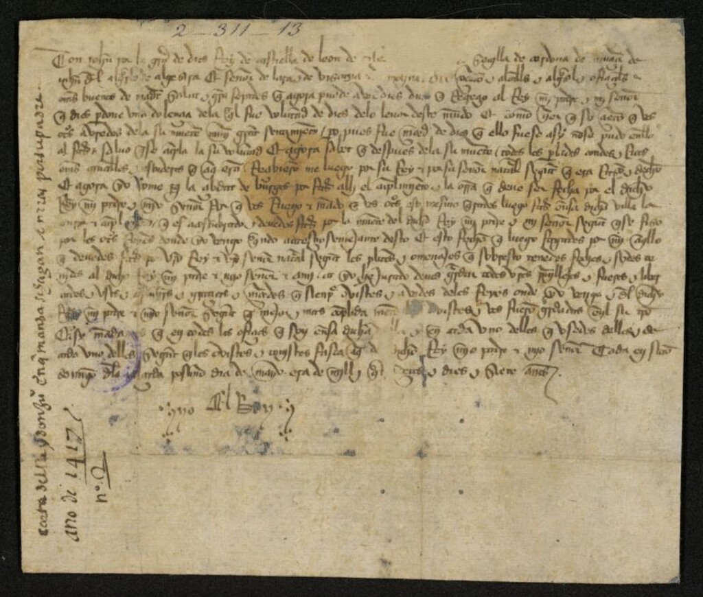 Miniatura de Provisión de Juan I al concejo de Madrid comunicándole la muerte de su padre y confirmando los usos, costumbres y oficios de la Villa