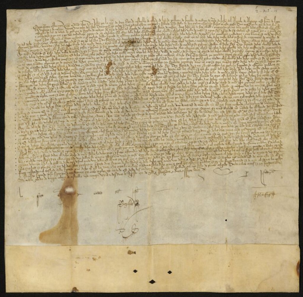 Miniatura de Privilegio de Juan I confirmando el dado por su padre Enrique II, confirmando, a su vez, la jurisdicción de Madrid frente a los alcaldes entregadores de la Mesta de 14 de febrero de 1378
