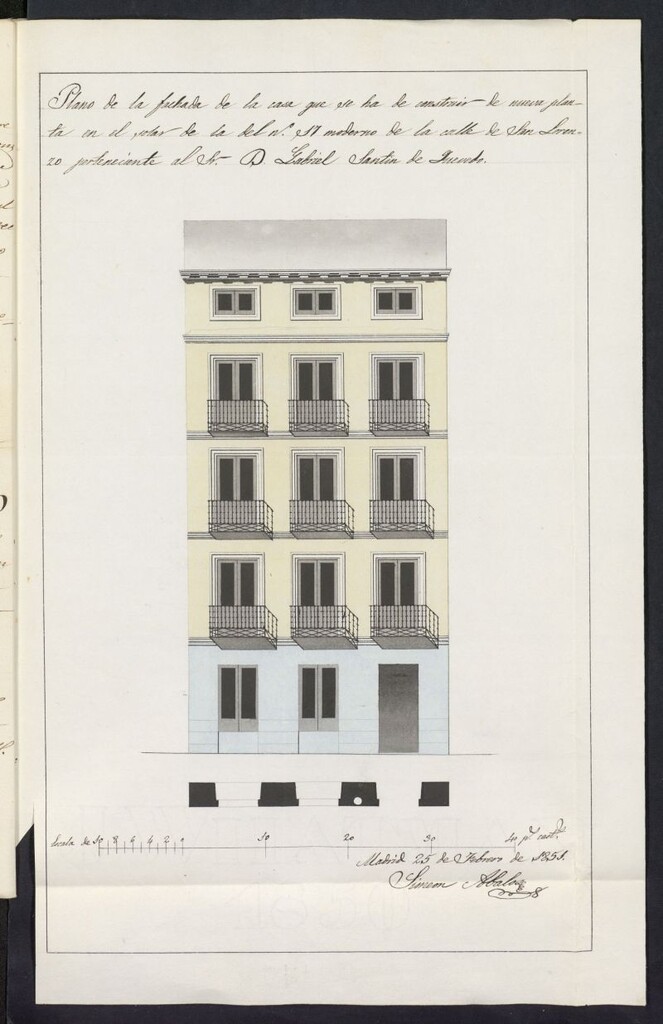 Miniatura de Licencia concedida a Don Gabriel Santin de Quevedo para edificar una casa en la calle de San Lorenzo, 17