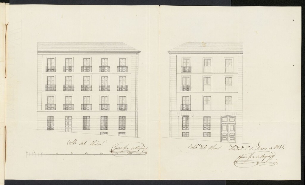 Miniatura de Licencia concedida a Don Francisco de Palos Febrer para edificar una casa en la calle del Olivar, 5 con vuelta a la del Olmo
