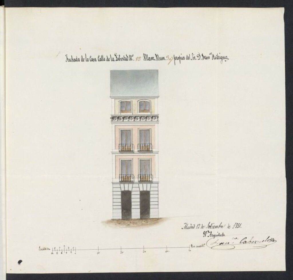 Miniatura de Licencia concedida a Don Francisco Rodríguez para edificar una casa en la calle de la Libertad, 12