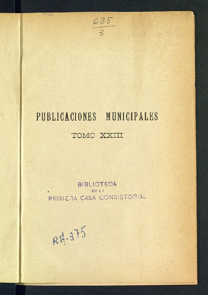 Miniatura de Publicaciones Municipales, tomo XXIII