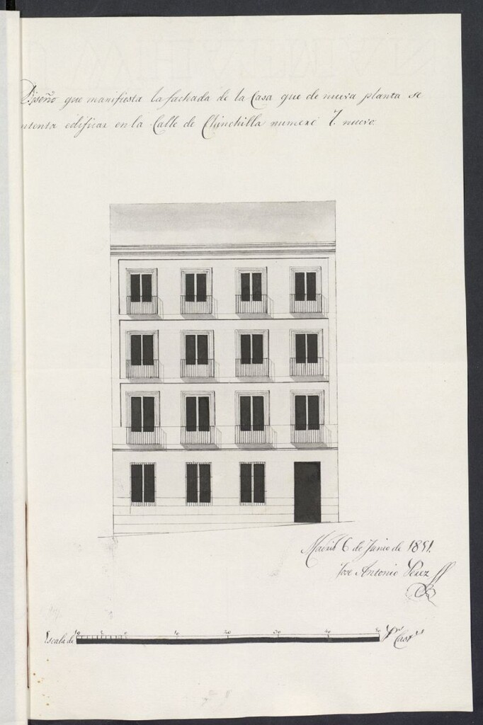 Miniatura de Licencia concedida a Don Lino Fernández Baeza para construir una casa en la calle Chinchilla, 7