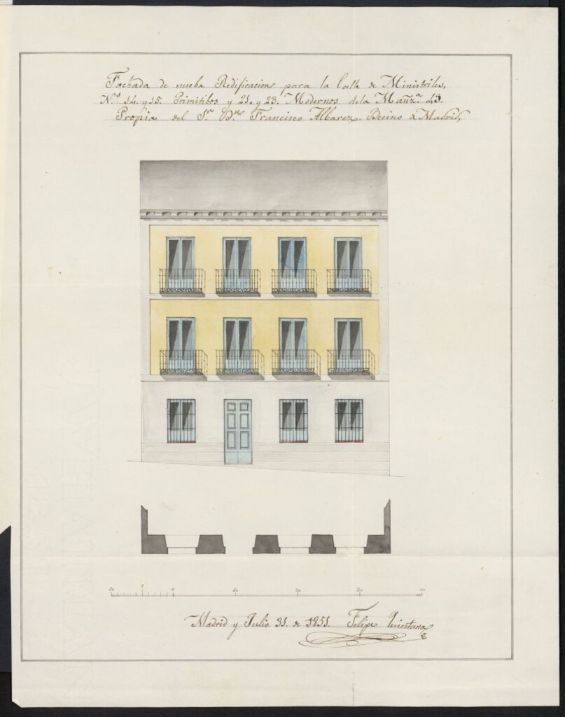 Miniatura de Licencia concedida a Don Francisco Álvarez para edificar una casa en la calle de Ministriles, 21 y 23