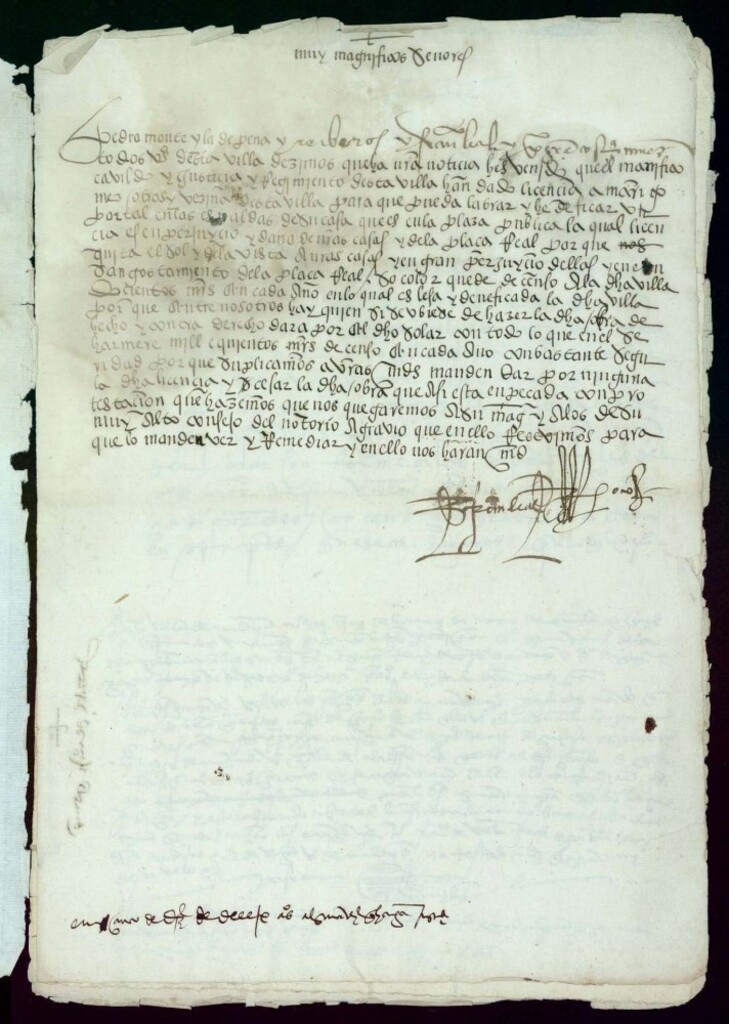 Miniatura de Autos para fabricar un portal en la Plaza de Madrid en el año 1541.
