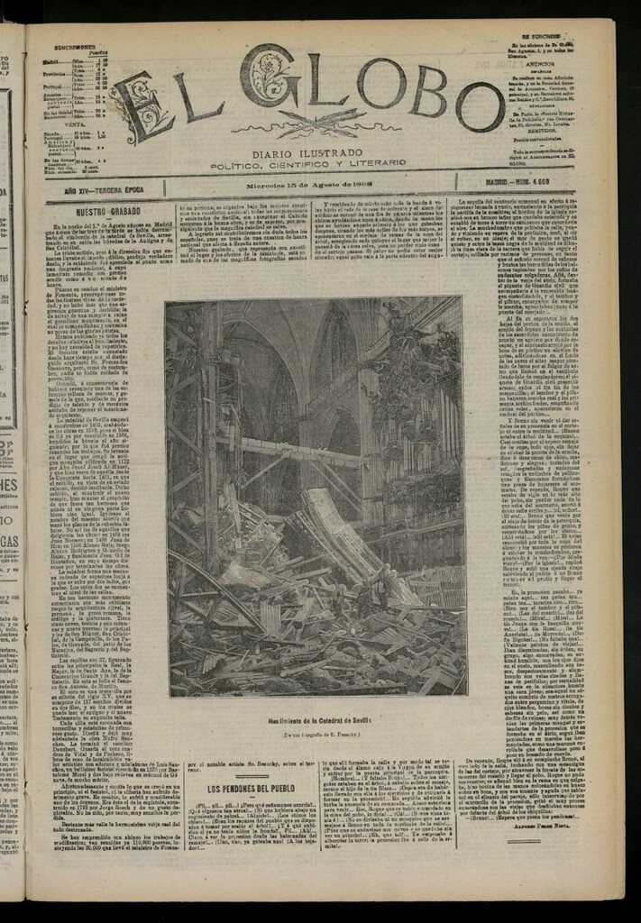Miniatura de El Globo : diario ilustrado del 15 de agosto de 1888, nº 4669