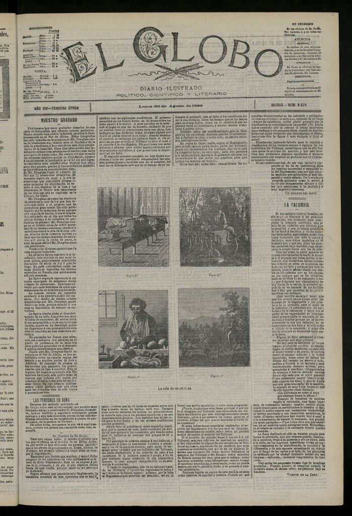 Miniatura de El Globo : diario ilustrado del 20 de agosto de 1888, nº 4674