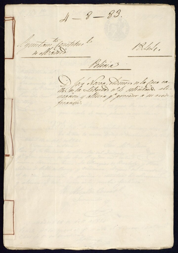 Miniatura de Don José Novoa, administrador de la casa de la calle de la Libertad, 4, solicitando alineación y altura para proceder a su reedificación.