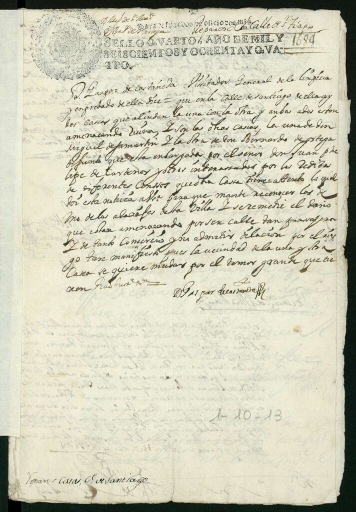 Miniatura de Reparos de dos casas en la Calle de Santiago, pertenecientes la una a Don Miguel Sanmartín y la otra a Don Bernardo de Ortega