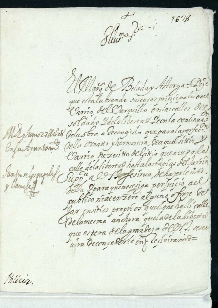 Miniatura de Licencia al marqués de Velada y Astorga para cercar la calleja de la Libertad