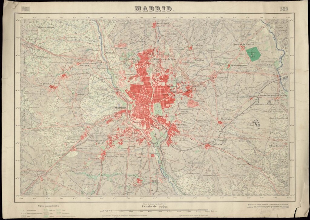 Miniatura de Plano de Madrid. Los trabajos geodésicos y Topográficos eficetuados por la Dirección General del Instituto Geográfico y Catastral. 4ª edición. Talleres del Instituto Geográfico y Catastral.