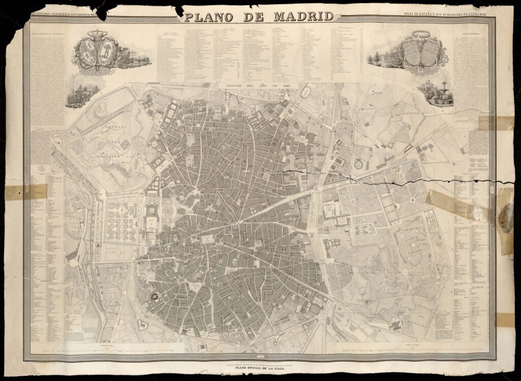 Miniatura de Plano de Madrid 1841-1846 procedente de Diccionario Geográfico-Estadístico-Histórico: Atlas de España y sus posesiones de Ultramar, publicado por D. Francisco Coello y D. Pascual Madoz