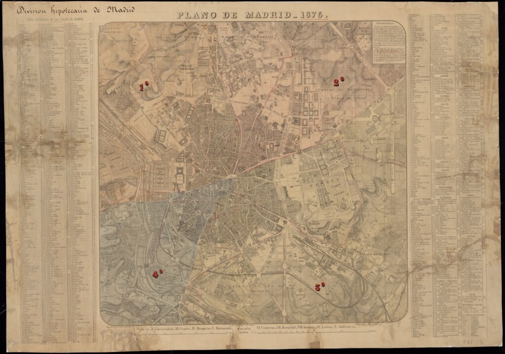 Miniatura de Plano de Madrid. División hipotecaria.