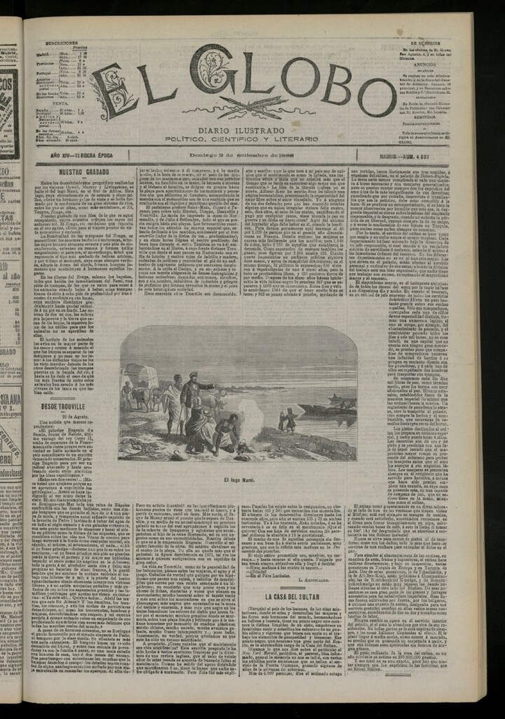 Miniatura de El Globo : diario ilustrado del 2 de septiembre de 1888, nº 4687