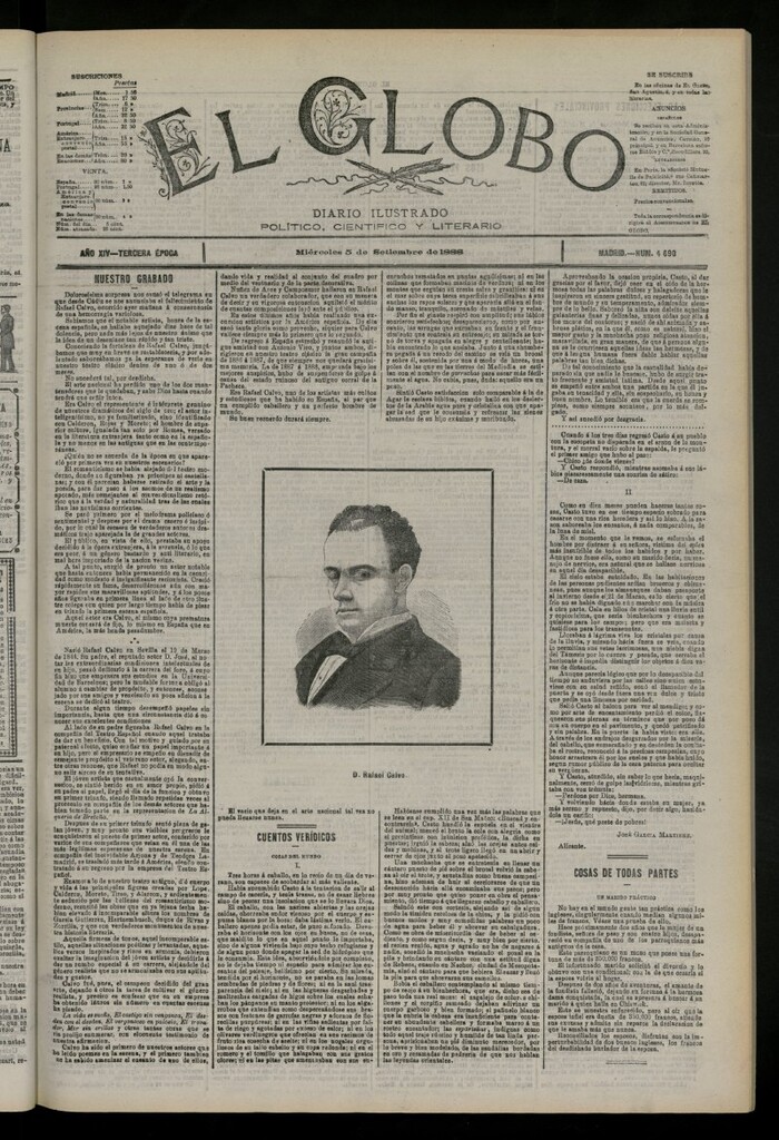 Miniatura de El Globo : diario ilustrado del 5 de septiembre de 1888, nº 4690